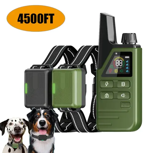 Dog Training Collar for 2 Dogs (10-120Lbs) - 4500FT Remote, IPX7 Waterproof, 3 Modes, Security Lock, Rechargeable Outdoor e-Collar for All Breeds & Sizes