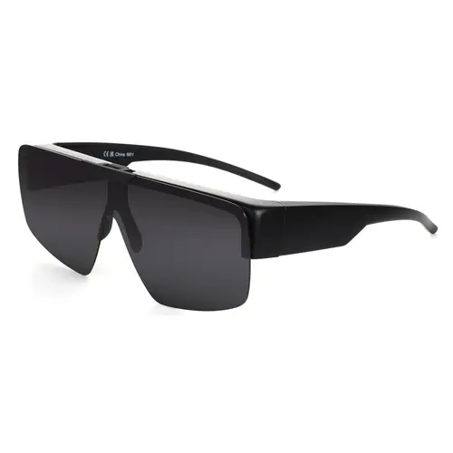 ZENOTTIC Fit-Over Polarized Men's Sunglasses, Unisex Oversized TR90 Shield Frame, Flip-Up Polycarbonate Lens, UV400 Protection, Eye-Friendly Outdoor Sports Eyewear, Driving Style, Microfiber Pouch, Clarity Enhancement, Fit-Over Polarization Men's Sunglass
