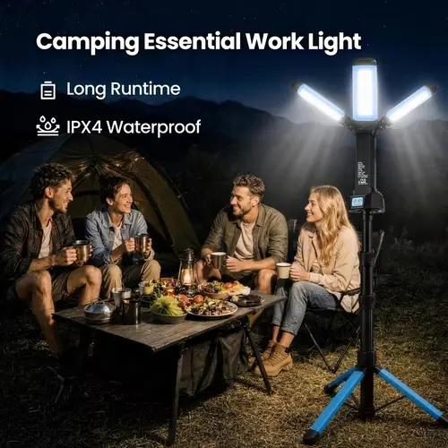 Rechargeable 3-in-1 Camping Lantern & Work Light - 8AH Battery, 67in Cordless, Dimmable 4000/6500K, Aluminum Shell, Portable Size, Removable Magnetic Head, Adjustable Tripod Base, Stand/Hanging for Camping,Emergency