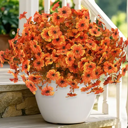 12 bunches artificial flowers, plastic simulation daisies, fall flowers, fake chrysanthemums, fall green plants, fall outdoor decorations, suitable for indoor and outdoor, garden, front porch, patio, hanging planters, home decoration tiktokshopspringglowu