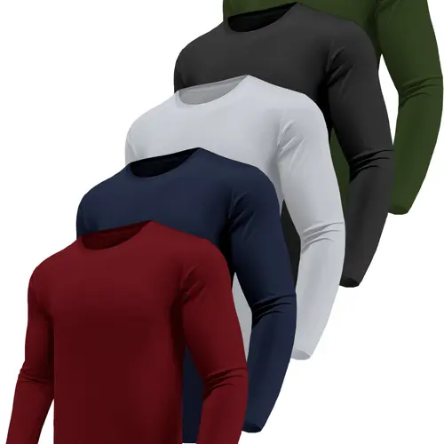 Long Sleeve Shirts for Men Moisture Wicking Mens Tee Shirts Workout Sun Protection T Shirt for Running