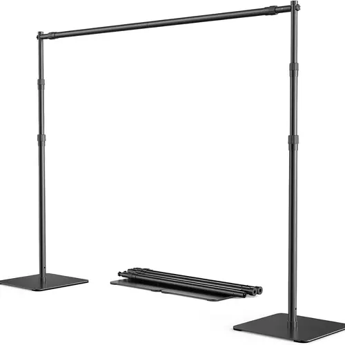 Heavy-Duty Metal Photo Backdrop Stand Kit, 8x10 ft Adjustable Photography Equipment with Steel Base for Repeat Use, Studio Photo/Video, Birthday Parties, Heavy-Duty Metal For Repeat Use