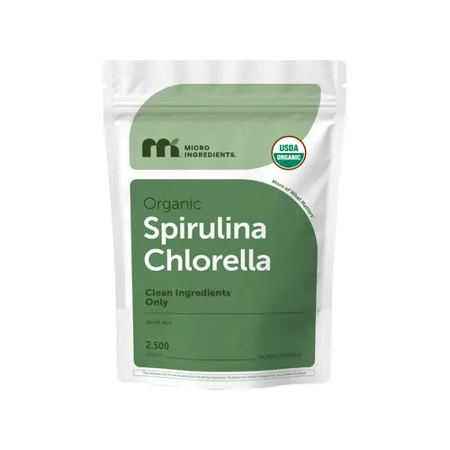 Micro Ingredients Organic Spirulina Chlorella, 2,500 Mini Tablets