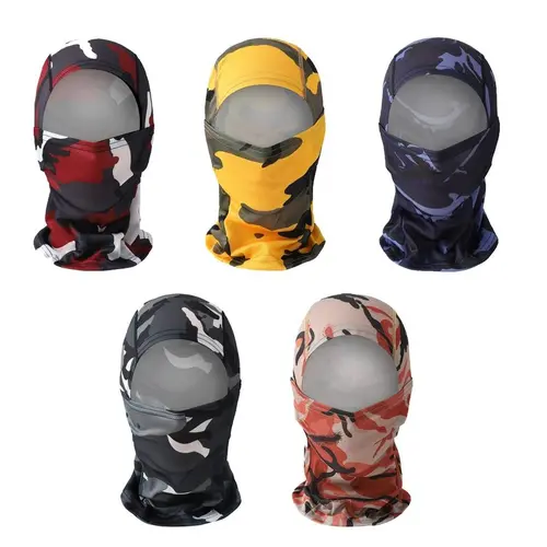 Yeomoo 5PCS Camouflage Balaclava Face Mask UV Protection Men Women Shiesty Motorcycle Fishing Hiking Cycling Neck Gaiter Face Clothing Neck Mask Scarf Breathable Bandana Cool For Summer Gaiter for Windproof Sports Protective Gear Ski Mask Chain