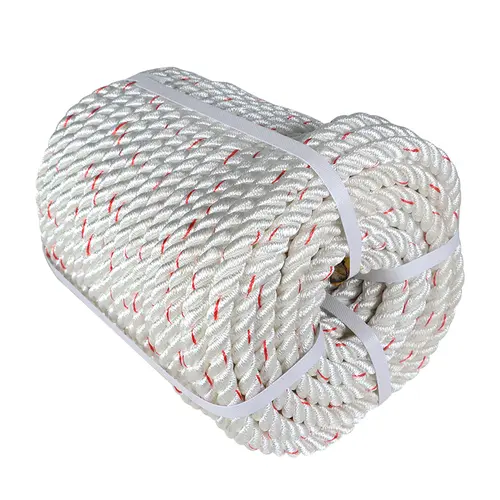 Heavy Duty Weatherproof Braided Polyester Synthetic Rope – Multi-Size 5/8" & 1/2" Diameters, 150 FT White-Red & 100 FT White-Grey-Blue High Strength Braided Ropes for Tools & Hardware Applications