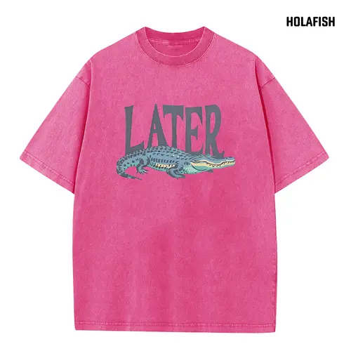 Holafish Women's Acid Washed Graphic T-Shirt - Casual Cotton Crew Neck H-Type Top, Short Sleeves, Relaxed Fit, Foldable, Breathable, for Everyday Summer Wear, Thanksgiving, Women's T Shirts, Trending Clothes