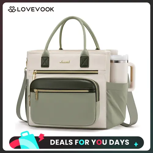 LOVEVOOK Insulated Lunch Bag for Women,Wide Opening Adult Lunch Box,Large Capacity Waterproof and Leak-proof Cooler Bag,with Adjustable Shoulder Straps and Multiple Pockets,Suitable for Picnic,TikTokShopBackToSchool