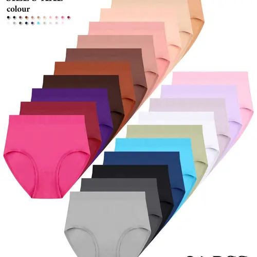 Women's High Waisted Seamless Briefs, Fitted Cheeky Underwear, Warm Fall Winter High Rise Panties, Available in Multiple Quantities