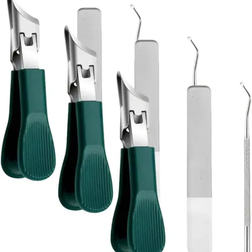 3-Set Eagle Beak Beveled Clippers - Anti-Splash Oblique Tool for Thick, Ingrown Toenails - Manicure & Nail Care Accessory for Seniors