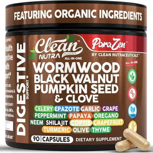 Clean Nutra Wormwood, Black Walnut, Clove & Pumpkin Seed for for Organic Gut Health - ParaZen