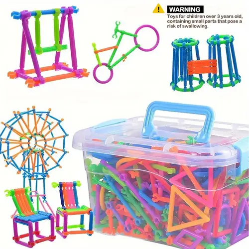 Random Color & Shape Magic Wand Building Block Set, Assembly Building Blocks, Creative Building Blocks, Geometry Building Blocks, 200pcs/set Educational Engineering Toy, Gift for Birthdays and Holidays, Building Block Kit