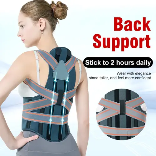 AULEXMED Mesh Posture Corrector - Adjustable Adult Back Support Brace with Dual Aluminum Strips, Elastic Straps Secure with Ease, Ergonomic Breathable Office Posture Aid [DealsForYouDays]