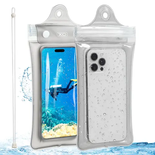 XO IPX8 Rated Waterproof Underwater Phone Pouch with Casing - Portable, Floatable Design, Adjustable Lanyard - Fits Most Smartphones, Beach Swim Water Sports Essential Accessory