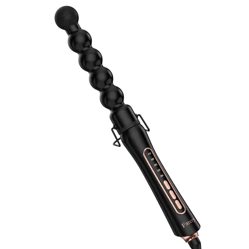 Farery Bubble Curling Wand - 32mm Springless Barrel Hair Styling Tool, Heated Curler with 5 Temp Settings, Dual Voltage Rotary Curl Wand for Defined Spiral Waves, Curly Hair & Frizz Control