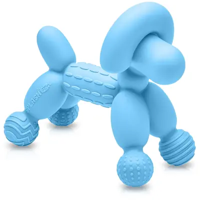 SplashEZ Baby Teether 100% Safe Silicone Baby Chew Toys, Teething Toy for Babies 0-6 Months, 6-12 Months, Infant, Newborns 0+ BPA-Free, Certified Pacifier Textures for Chewing Relief, Light Blue