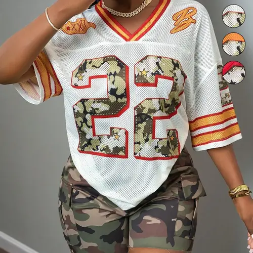 Women's Figure Print T-shirt, Casual Loose Short Sleeve Tee, Women's Top for Daily Wear, Casual Style Tee, Summer, Casual Fashionable Top, Casual Summer Tops