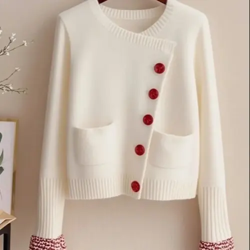 Women's Button Sweater Cardigan, Casual Long Sleeve Fashion Knitwear for Fall & Winter, Women's Knit Clothing for Daily Wear, Tops, Casual Comfy Top, Womenswear, Knitting