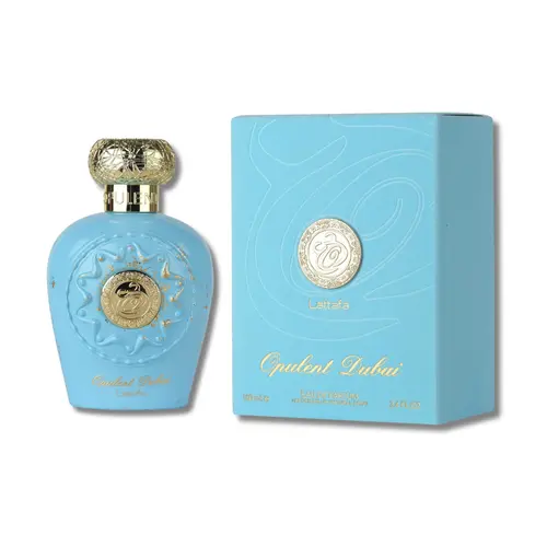 Lattafa Opulent Dubai Unisex EDP Liquid Perfume - Aromatic Cologne, Fresh Citrus Floral Blend Fragrance with Jasmine, Oud & Amber Notes, 3.4 fl oz Regular Edition Arabic Bottle for Adults