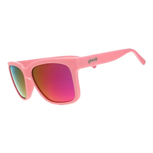 goodr Pool Noodle Battle Hero Medium Size (Tidal G) Solid Pink Frame with Pink Lens, UV400, No Slip No Bounce No Tangle Summer Sunglasses Fashionable Sunglasses