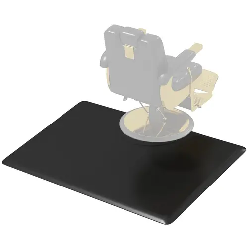 Barber Chair Mat 3 ft x 4 ft Anti-Fatigue Salon Mat Black Rectangle 1/2 in Thick Non-Slip Durable Comfort Support Mat for Salon Use