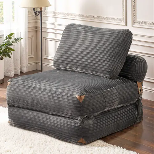 CAODOC 2-in-1 Foldable Cloud Sofa Bed,Convertible Sleeper Chair with Pillow Foldable Mattress with Back Support, Portable Fold Out Chair Bed Comfy Floor Sofa Lounge for Living Room Bedroom,Apartment, dormitory, office nap bed
