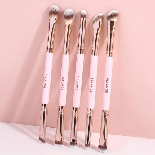 MAANGE 5pcs Professional Dual-Ended Eye Brush Set, Synthetic Makeup Brushes, Eyeshadow Brush Eyeliner Brush Eyebrow Brush Detail Brush, Makeup Brushes, Cosmetic Brushes, for Precise Application, Essential Tools for Makeup Artists, Gift for Women & Girls