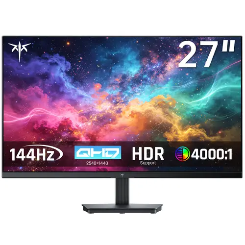 KTC 27" 2k QHD 144Hz Computer Monitor, 2560*1440 VA Panel PC gaming Monitor, Anti-Blue Light Screen,HDR10, Support Free Sync and G Sync, PC Monitor for Casual Gaming and Working, H27T27S, Game Ready Monitor, Monitors