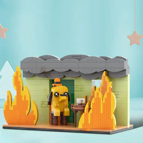 BUILDIFY Fine Dog Building Blocks Set - 403 Pieces Compatible with LEGO Dog Puppy Animal Figure STEM Educational Toys Safe ABS Material Easy Assembly Stress Relief Birthday Gift Crafts Brick Wall Suit House This Is Fine Design