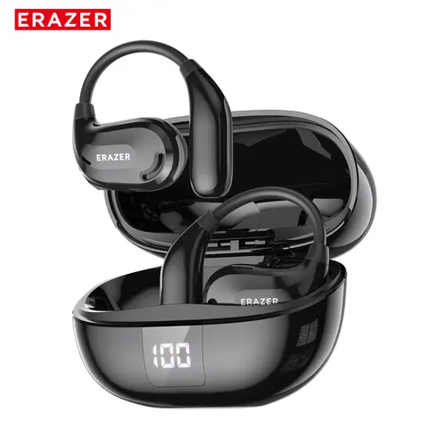 ERAZER XT66Pro OWS Cordless Wireless Bluetooth Earbuds - In-Ear Design, HIFI Audio, Lightweight Headset, Built-in Microphone, Gym Use, Waterproof, 13 Hours Playtime, Charging Station