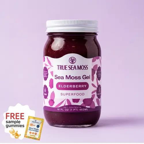 True Sea Moss Elderberry Irish Sea Moss Gel 16 fl oz Rich in Minerals & Vitamins Supports Vitality Healthcare Fitness Supplement