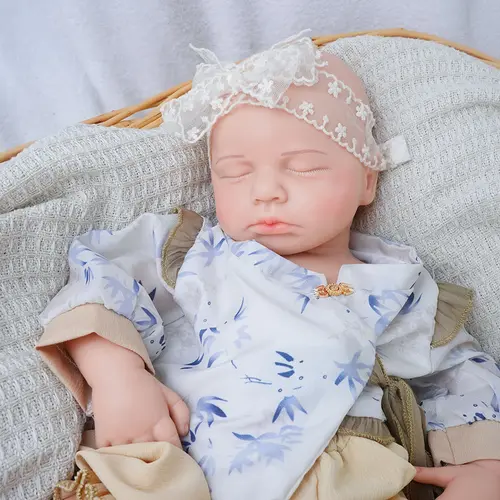 FunCuddle NO.10 18.9-in Full Silicone Reborn Baby Doll, Lifelike Newborn Doll with Baby-like Skin, Companion for Girls, Role Play Toy, Exquisite Packaging