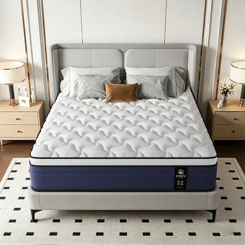 【LODEIJA】8/10/12/14 inch Mattress Memory Foam And Spring, Hybrid MattressMedium Firmness, Lumbar Support, Medium hardness support, soft touch Comfortable sleep, bedroom furniture, elegant bedding, fashionable and permanent style,Fiberglass-Free