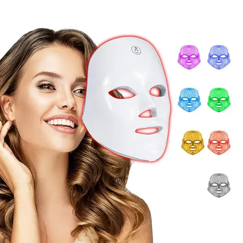 7-Color LED Light Therapy Face Mask for Skin Brightening and Facial Glow, Cordless Rechargeable Skincare Mask for All Skin Types, Gift for Women