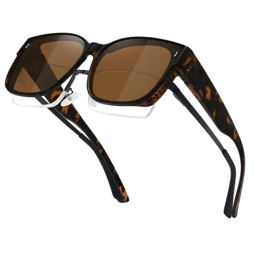 【FitOver Sunglasses】MEETSUN Lightweight Fit Over Glasses Sunglasses for Women Oversized Trendy Large Square Polarized Sun Glasses for Driving,summer outifit,travel essentials