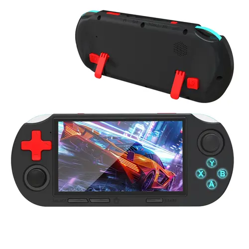 GAMINJA 4.5 Inch IPS Screen Compact Portable Handheld Game Consoles, Dual-Core Retro Gaming Device with RGB Lighting Effects, Supports 14 Emulators Including PS1 GBA SFC