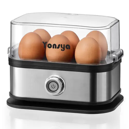 Cook with Color Electric Egg Cooker - 6-Egg Capacity, Hard/Medium/Soft Boiled, Auto Shut-Off, Stainless Steel Measuring Cup & Lid, Easy to Use Smart Kitchen Appliance for Quick Meal Prep & Healthy Meals, Convenient