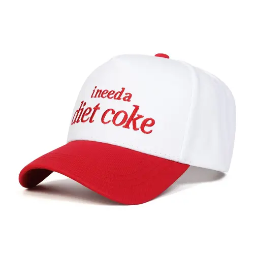 Unisex Diet Coke Five-Sided Classic Baseball Cap, Adjustable Outdoor Sun Protection Hat, Casual Fitted Woven Fabric for Spring & Fall Travel