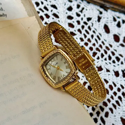 Women's Vintage Square Dial Quartz Analog Watch, Fashionable Analog Watch, Fashion Watches, Casual Versatile Stainless Steel Strap Watch for Party, Daily Clothing Decor, All-match Watch for Birthday Gift