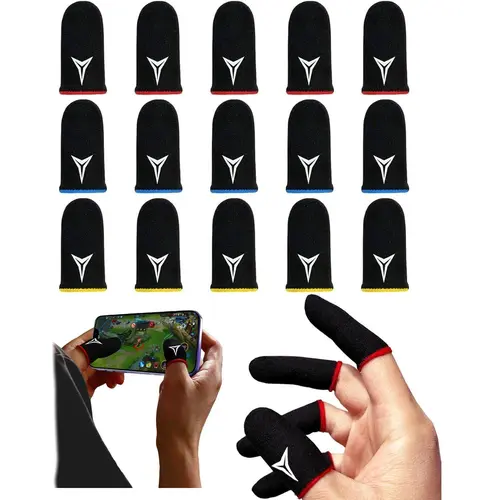 Gaming Finger Sleeves - Ultra-Thin, Breathable, Anti-Sweat Gaming Accessories for Smartphone, Console, Touchscreen, Game Controller - High-Sensitivity Superconducting Nanofiber for PUBG Mobile, Free Fire - Performance Boosting, Finger-Friendly Finger Slee