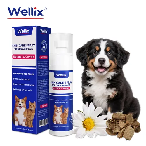 Wellix Plant-Based Hot Spot & Itch Relief Skin Care Spray for Dogs & Cats - 200ml, Natural Extracts, Skin Soothing Pet Grooming Deodorizing Spray,#sohochic