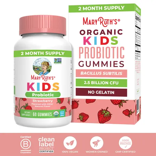 MaryRuth's Organic Kids Probiotic Gummies - Probiotics for Digestive Health - 2 Month Supply - Probiotics for Kids – Non-GMO Project Verified - Immune Support - Gut Health