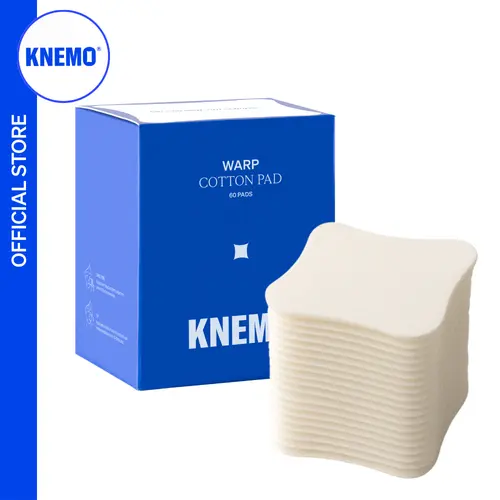 KNEMO Warp Cotton Cleansing Pads - 3-Layered Natural Cellulose Face Skin Towels for Sensitive Skin, 60 Pads, Absorbs 18x Its Weight, Even Coverage, Custom Shaped, No Excess Waste, Disposable for Toner Masking & Cleansing, Disposable Facial Towel