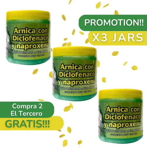 New Trio Viral - Compra 2 y el 3ro Gratis!!! - Arnica pomada muscular 125g Each - Arnica Massage Balm – 125g | Soothing Full-Body Care