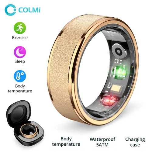 COLMI R10 Multifunctional Smart Ring - 5 ATM Waterproof Wearable Device, Electronic Gadget, Wireless Fitness Tracker, Temperature Sensing Smart Accessory with Body Temp Measurement & Charging Compartment for Women/Men/Couple Gift, Wearable Devices, Electr
