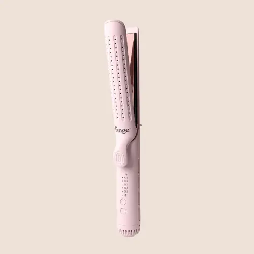L'ANGE HAIR - Le Duo Edge 360° Airflow Titanium Multifunctional Styler - Blush Pink 2-in-1 Hair Tools, 1” Wide Titanium Plates with Rounded Corners & Softly Beveled Edges, Smooth, Airflow Curling Iron, Adjustable Hair Straightener, Flawless, Curly Hair