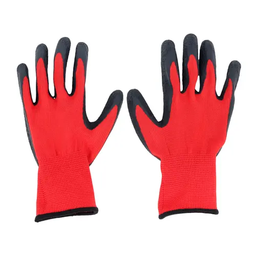 12-Pair Crinkle Latex Rubber Hand-Coated Protective Work Gloves - Anti-Slip Rubber Grip Safety Gardening Gloves for Men, Ideal for Construction, Gardening, Anti Slip Gloves
