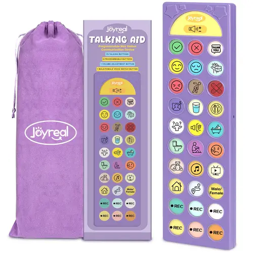 Joyreal AAC Communication Device, Non-Speaking Support Equipment for Speech Therapy, Nonverbal  Speech Aid with 6 Programmable Buttons & Adjustable Volume For Kids and Adults, #SummerVibes