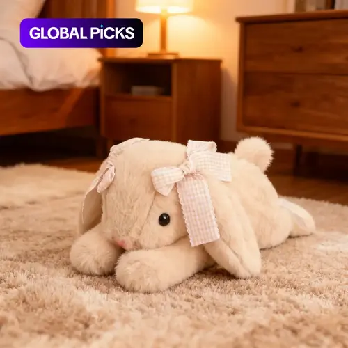 Cute Squishy Bunny Plush Toy, Lop-Eared Rabbit Plush Doll, Soft Stuffed Animal for Play, Home Decor and Birthday or Festival Gifts #GLOBAL PICKS