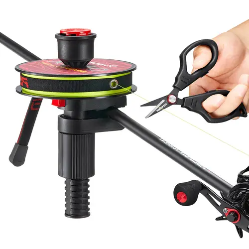 Piscifun Fishing Line Spooler Kit with Serrated Scissors, Stepless Adjustment Design, Fishing Tackle for Easy Spooling & Cutting, Travel-Friendly & Durable, Compatible with All Rod Types