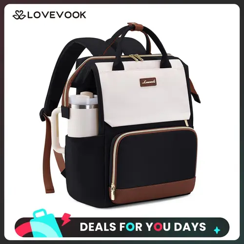 LOVEVOOK Laptop Backpack for Women with Giant Tumbler Holder Pocket, 15''/17'' Travel Work Backpack Purse for Nurse Teacher, Waterproof Backpack College Bookbag Cute Casual Daypack for Girls. TikTokShopBackToSchool